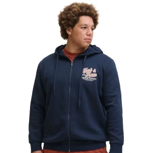 Duża męska bluza rozpinana z kapturem Jack & Jones 12279804 granatowa