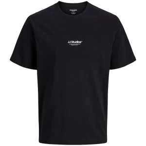 Duży męski t-shirt  koszulka z nadrukiem krótkim rękawem Jack & Jones 12279591 czarna