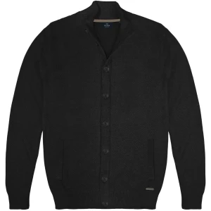 Duży męski sweter rozpinany kardigan na guziki Double Urban Outfitters KNIT-8017 czarny
