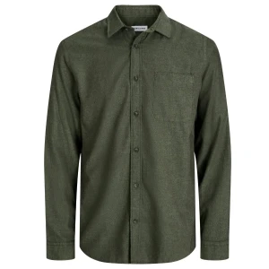 Duża koszula męska z długim rękawem gładka Jack & Jones 12284613 khaki