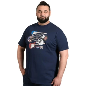 Duża koszulka t-shirt męski duży nadruk Duke Liverpool granatowy