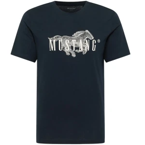 Duża męska koszulka t-shirt krótki rękaw z nadrukiem Mustang  1016858-4136 granatowy