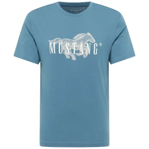 Duża męska koszulka t-shirt krótki rękaw z nadrukiem Mustang  1016858-5180 niebieski