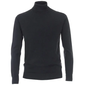 Duży męski golf z długim rękawem sweter Redmond 501-11 ciemnogranatowy