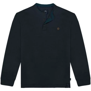 Duża męska koszulka polo z długim rękawem stójka Double Urban Outfitters PS-3059 granatowa