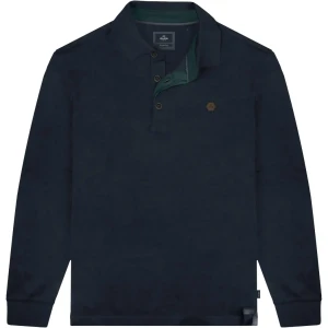 Duża męska koszulka polo z długim rękawem Double Urban Outfitters PS-3060 granatowa