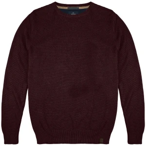 Duży męski sweter gładki wkładany przez głowę Double Urban Outfitters Knit-8025 bordowy