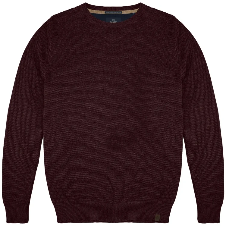 bordowy gladki sweter plus size