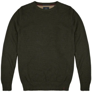 Duży męski sweter gładki wkładany przez głowę Double Urban Outfitters Knit-8025 ciemnozielony