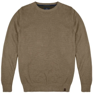 Duży męski sweter gładki wkładany przez głowę Double Urban Outfitters Knit-8025 beżowy