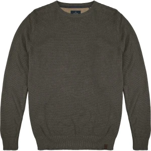 Duży męski sweter gładki wkładany przez głowę Double Urban Outfitters Knit-8025 khaki