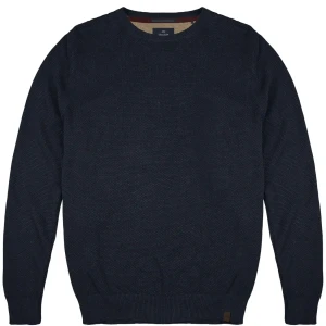 Duży męski sweter gładki wkładany przez głowę Double Urban Outfitters Knit-8025 granatowy