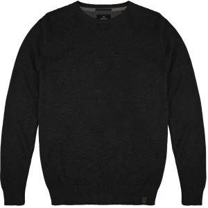 Duży męski sweter gładki wkładany przez głowę Double Urban Outfitters Knit-8025 czarny 