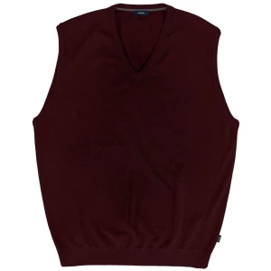 Duży męski bezrękawnik kamizelka w serek Double Urban Outfitters KNIT-8022 bordowa