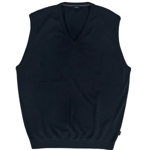 Duży męski bezrękawnik kamizelka w serek Double Urban Outfitters KNIT-8022 granatowa
