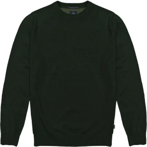 Duży męski sweter gładki wkładany przez głowę Double Urban Outfitters KNIT-8019 ciemnozielony