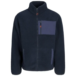 Duża bluza męska ze stójką polar Jack & Jones 12285656 granatowy