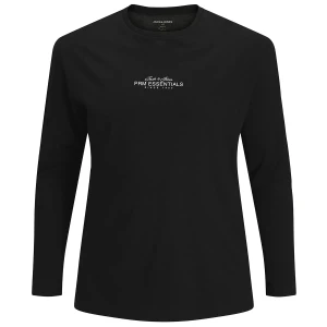 Duża męska koszulka z długim rękawem longsleeve z napisami Jack & Jones 12288173 czarny