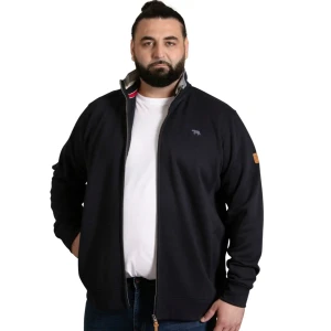 Duża bluza męska na stójce rozpinana Duke D555 Johnson 2 granatowa