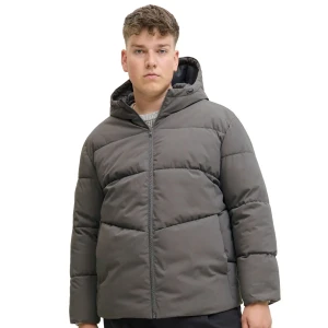 Duża męska kurtka pikowana z kapturem Jack & Jones 12283873 szara