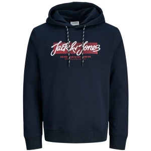 Duża męska bluza wkładana przez głowę z kapturem Jack & Jones 12279598 granatowa