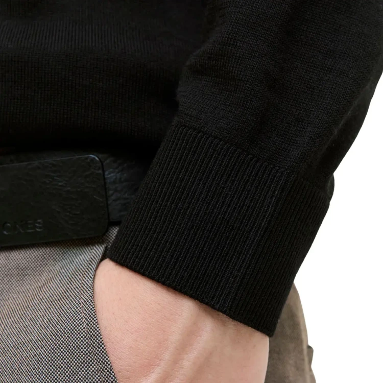 czarna elegancka polowka welniana 4xl