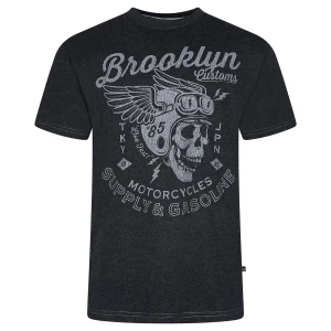 Duży męski t-shirt koszulka z nadrukiem Brooklyn Kam 5788 czarna