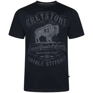 Duża męska koszulka t-shirt z nadrukiem Kam 5790 czarna