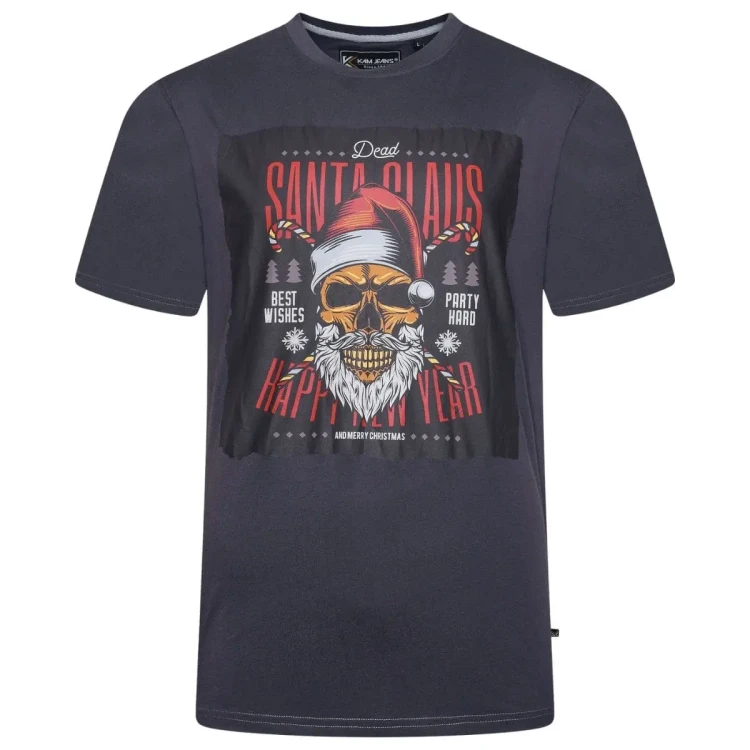 szary meski t-shirt swiateczny plus size
