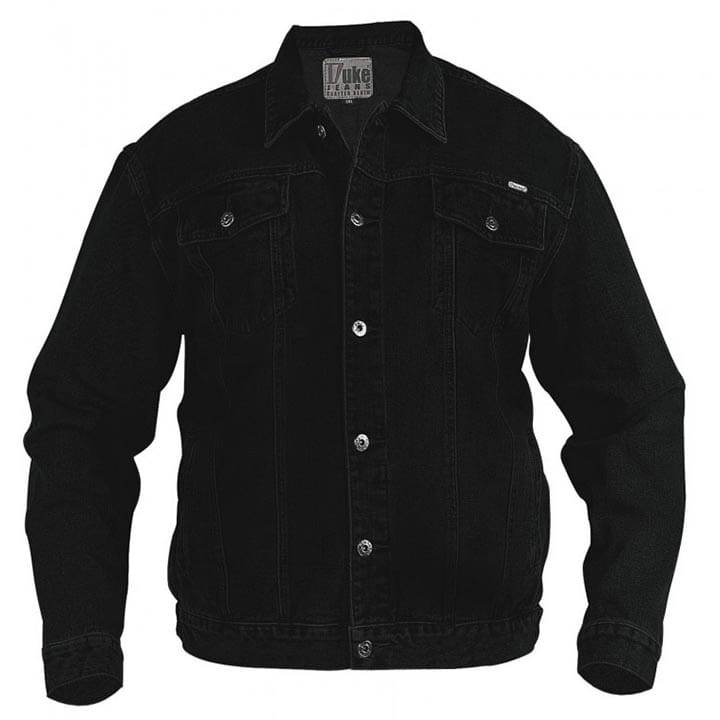 jeansowa czarna kurtka meska duzy rozmiar duke d555 trucker katana jeans czarny