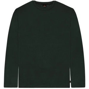 Duża męska koszulka z długim rękawem longsleeve gładki Double Urban Outfitters TS-9070 ciemnozielony