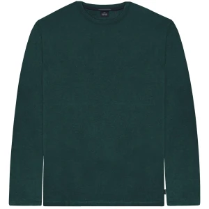 Duża męska koszulka z długim rękawem longsleeve gładki Double Urban Outfitters TS-9070 morski