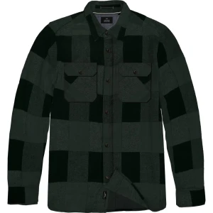 Duża męska koszula w kratę z długim rękawem Double Urban Outfitters GS-5122 zielono-czarna