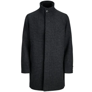 Męski duży elegancki płaszcz z wełną Jack & Jones 12284374 ciemnoszary