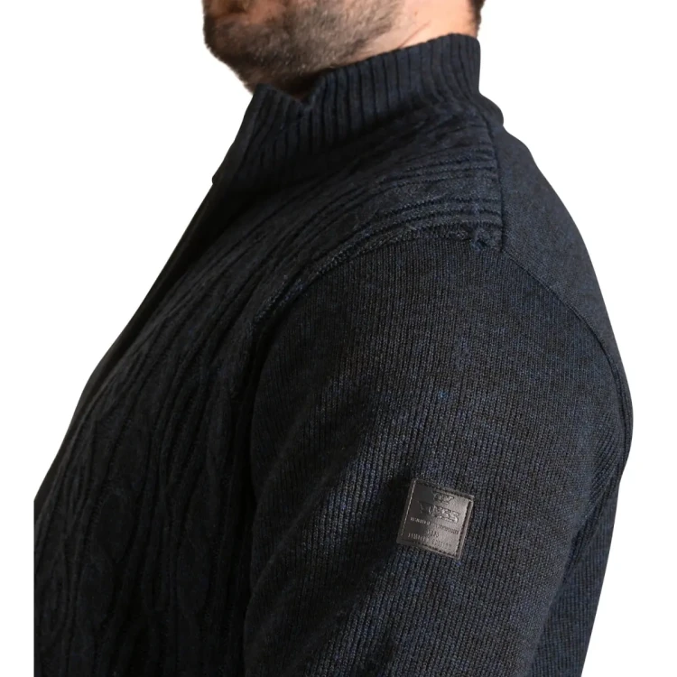 sweter na zamek z podszewka w krate