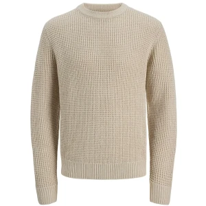 Duży męski sweter wkładany przez głowę Jack & Jones 12287722 beżowy
