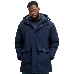 Duża męska kurtka z kapturem parka Jack & Jones 12279797 granatowa