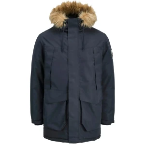 Duża męska kurtka z kapturem parka Jack & Jones 12285649 granatowa