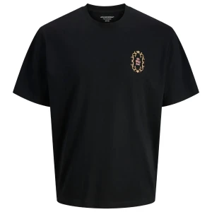 Duża męska świąteczna koszulka t-shirt z nadrukiem na plecach Jack & Jones 12287900 czarny