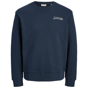 Duża męska bluza wkładana przez głowę z napisem na plecach Jack & Jones 12285534 granatowa