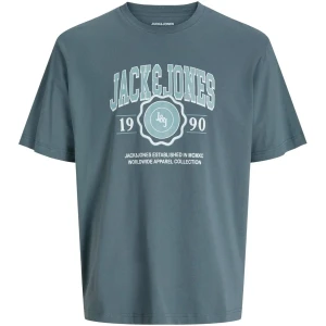 Duża męska koszulka z nadrukiem t-shirt Jack & Jones 12279704 szaroniebieski