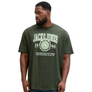 Duża męska koszulka z nadrukiem t-shirt Jack & Jones 12279704 zielony