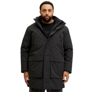 Duża męska kurtka z kapturem parka Jack & Jones 12284372 czarna
