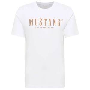 Duża męska koszulka t-shirt z nadrukiem Mustang 1017125-2007 biały