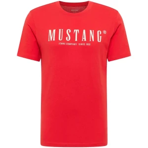 Duża męska koszulka t-shirt z nadrukiem Mustang 1017125-7270 czerwony