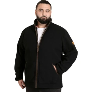 Duża męska bluza polarowa na stójce rozpinana Duke D555 Louth czarna 
