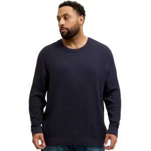 Duży męski sweter waflowy wkładany przez głowę Jack & Jones 12287850 granatowy
