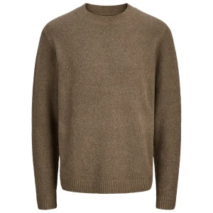 Duży męski sweter wkładany przez głowę Jack & Jones 12287968 jasnobrązowy