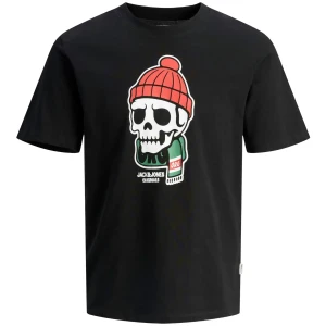 Duża męska świąteczna koszulka t-shirt  z nadrukiem Jack & Jones 12292192 czarny