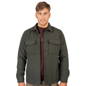 Duża męska kurtka koszulowa  z długim rękawem Double Urban Outfitters GS-5124 khaki